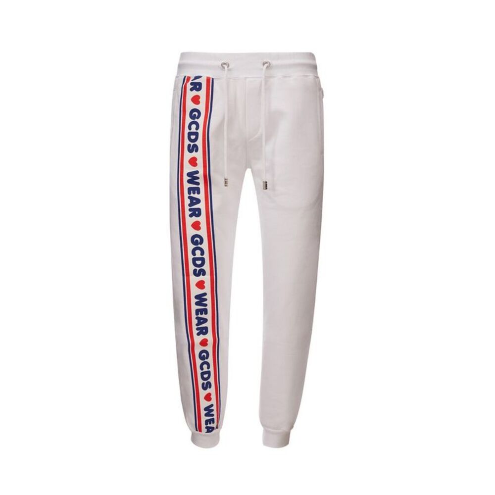GCDS White Cotton Athletic Men's Pants